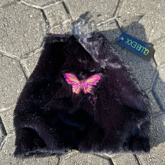 club exx Tops - NWT - CLUB EXX PIXIE FUHREAK FUR TOP - DOLLSKILL - SIZE MEDIUM